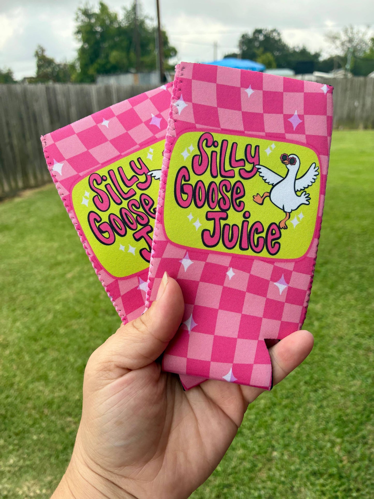 Silly goose juice summer koozie: Slims
