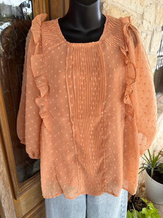 Sweet Clementine Ruffle Blouse