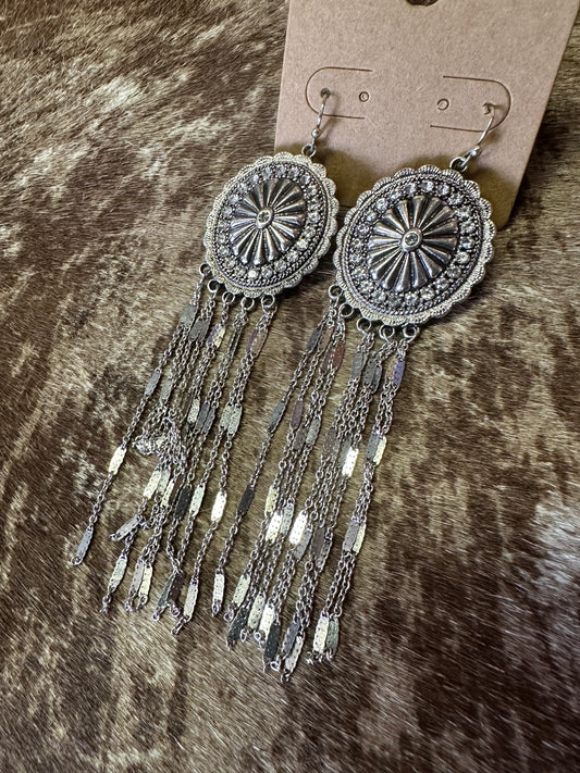Show Stopper Crystal Silvertone Fringe Earrings