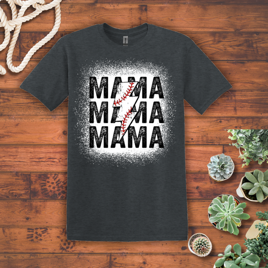 Mama Lighting Bolt Baseball Tee