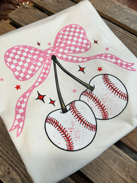 Baseball Cherries Tee