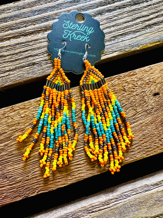 Sunset Dream Seed Bead Earrings