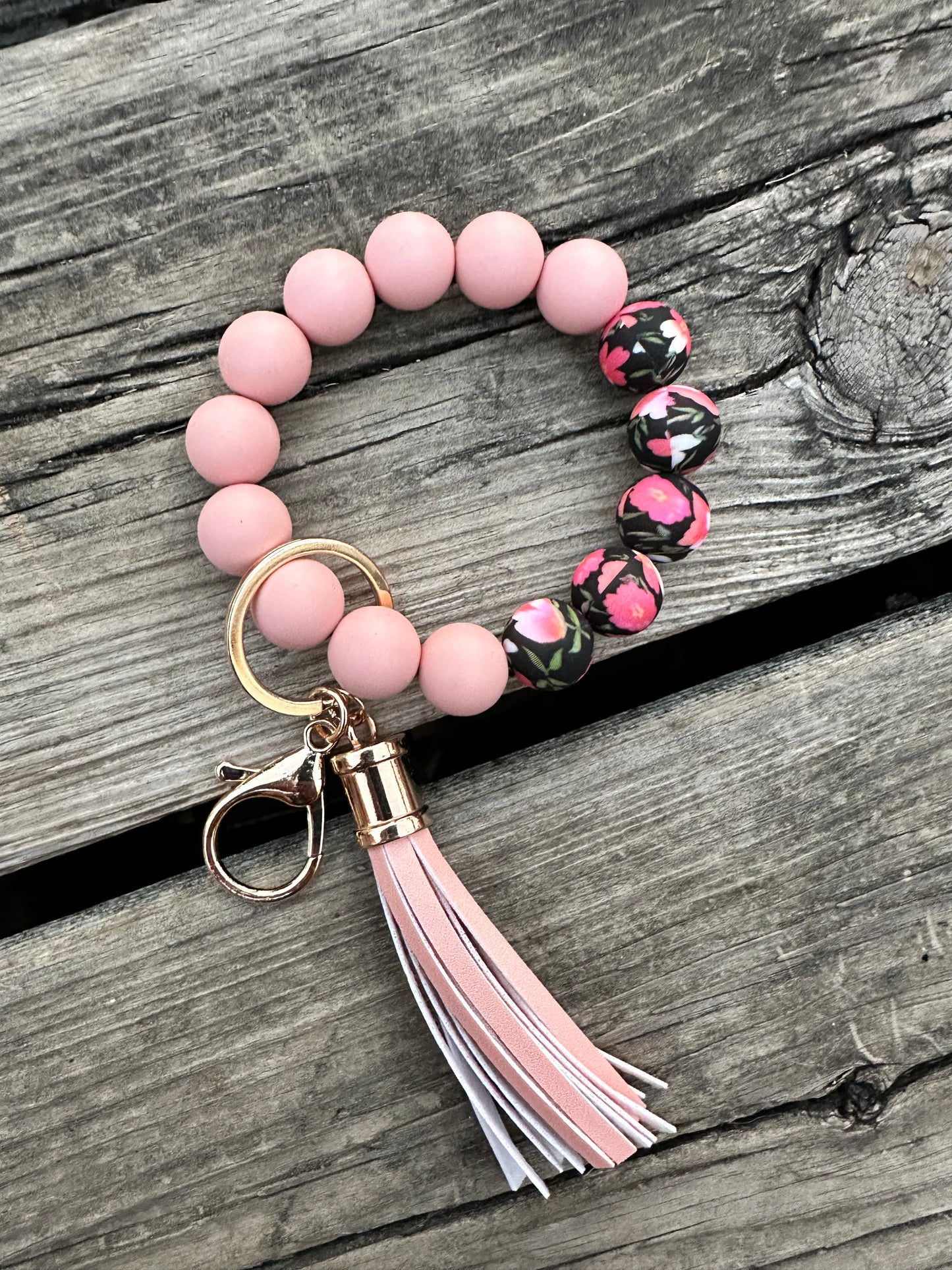 Pink Floral Keychain