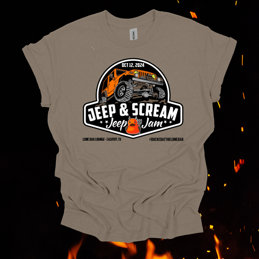 Jeep Jam Tee - 7 Color Options - shirts will now be in after event