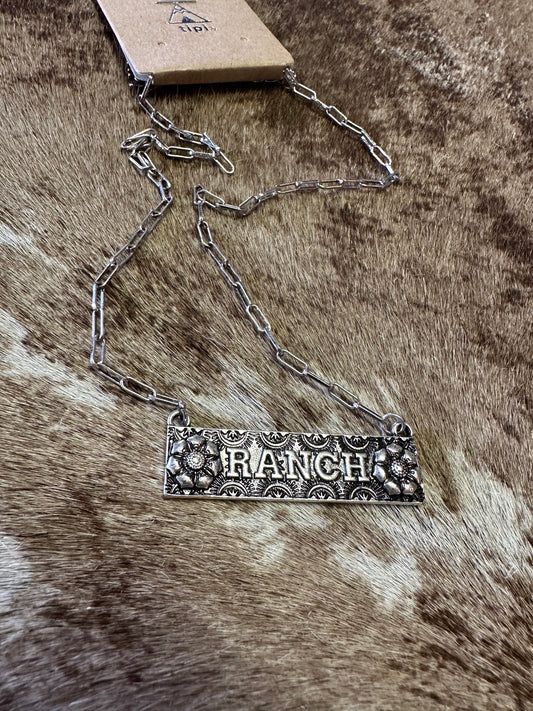 Prairie Ranch Silvertone Necklace
