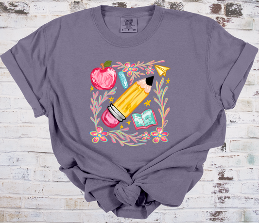 Floral School Tee - CC - Adult