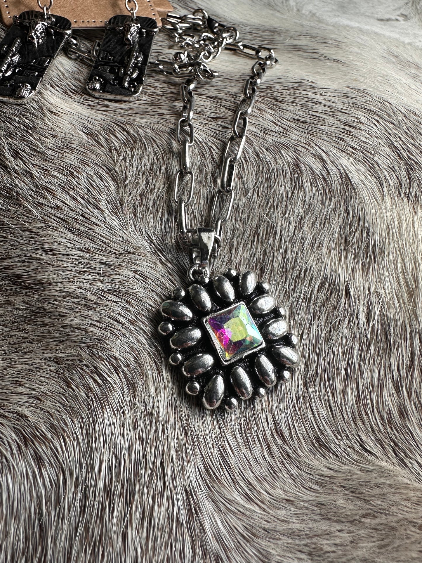 Trailblazer Aura Silvertone Necklace