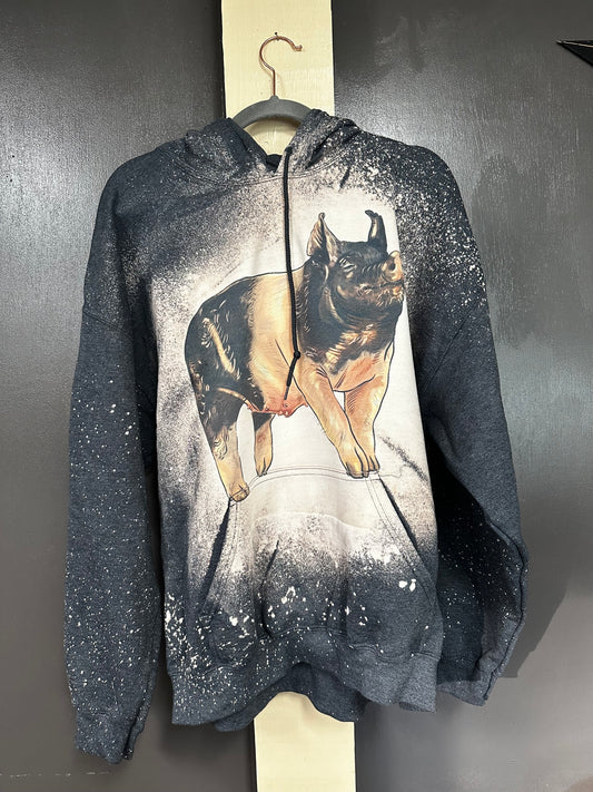 Hampshire Pig - Bleached Hoodie - Made To Order