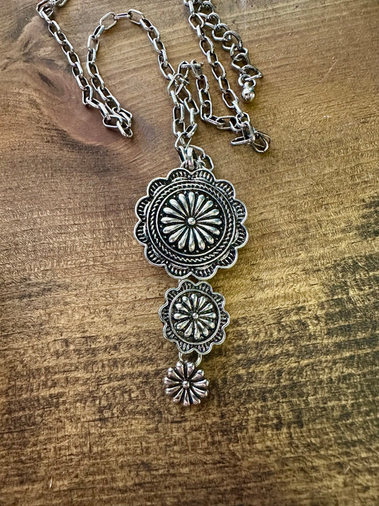 Stillcreek Concho Silvertone Necklace