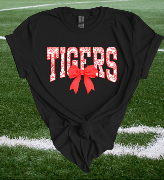 Tigers Floral Bow Tee - 2 Color Options