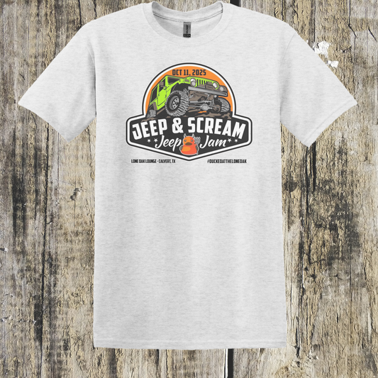 Vintage Style Jeep & Scream Tee - Ash Grey