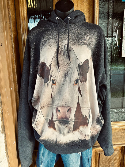 Simmental Cow Bleached Hoodie