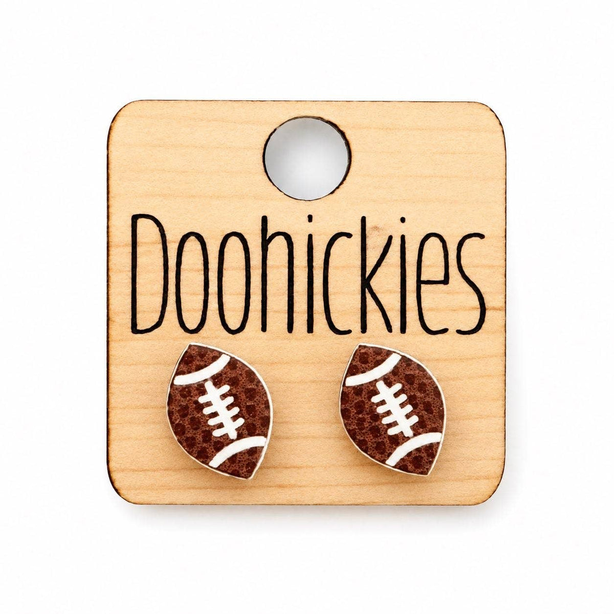 Textured Football Acrylic Earrings | Football Stud Earrings
