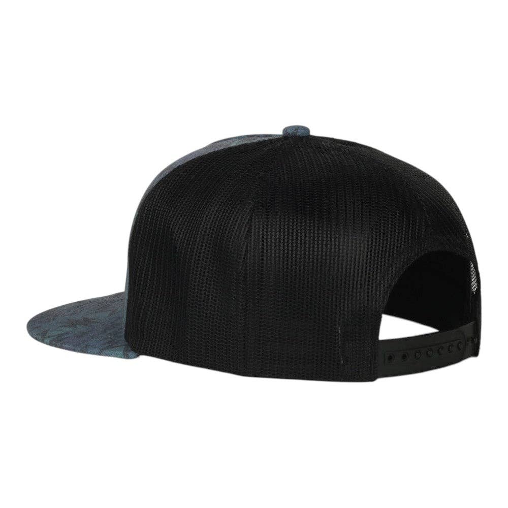 Outdoor Cap OC510P Printed 5-Panel Mesh Back Cap: Indigo Aztec/Black