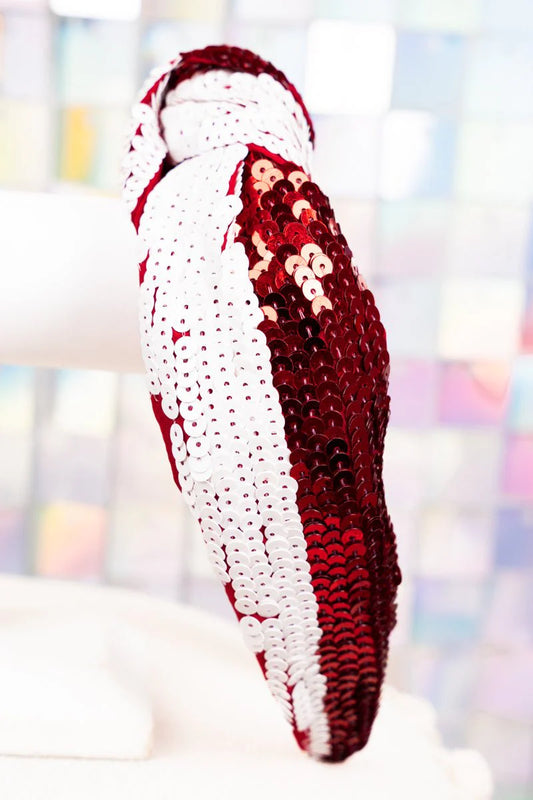 REd & White Headband